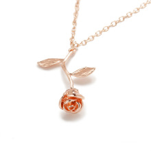 Wholesale  High Quality Women Jewelry Colorful Necklace Rose Flower Pendent  Necklace Valentine's Day Gift